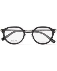 Dior - Diorblacksuito R8U Round-Frame Acetate And-Tone Optical Glasses - Lyst
