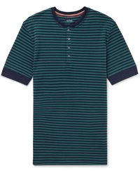 Paul Smith - Striped Cotton And Modal-blend Piqué Henley T-shirt - Lyst