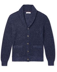 Brunello Cucinelli - Shawl-collar Cotton And Linen-blend Cardigan - Lyst