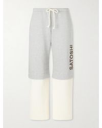 Satoshi Nakamoto - Wide-leg Logo-embellished Cotton-jersey And Waffle-knit Sweatpants - Lyst