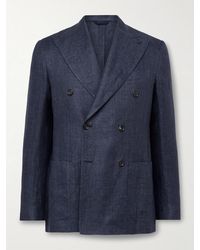 De Petrillo - Vesuvio Double-Breasted Linen Suit Jacket - Lyst