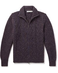 Inis Meáin - Cable-knit Donegal Merino Wool And Cashmere-blend Zip-up Cardigan - Lyst