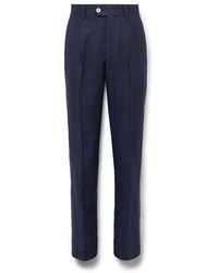 Brunello Cucinelli - Slim-Fit Pleated Linen Suit Trousers - Lyst