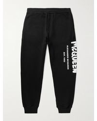 Alexander McQueen - Tapered Logo-print Loopback Cotton-jersey Sweatpants - Lyst