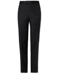 ZEGNA - Straight-Leg Satin-Trimmed Wool And Mohair-Blend Tuxedo Trousers - Lyst