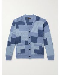 Beams Plus - Patchwork Linen And Cotton-blend Cardigan - Lyst