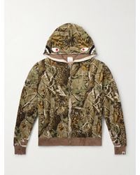 SAINT Mxxxxxx - Bape Shark Camouflage-Print Cotton-Jersey Zip-Up Hoodie - Lyst