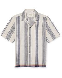 Kardo - Ayo Convertible-collar Striped Embroidered Cotton Shirt - Lyst