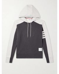 Thom Browne - Logo-Appliquéd Striped Cotton-Jersey Hoodie - Lyst
