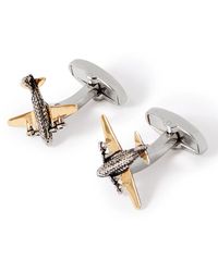 Paul Smith - Logo-engraved Silver And Gold-tone Cufflinks - Lyst