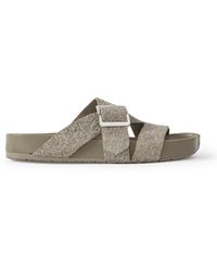 Loewe - Paula's Ibiza Ease Buckled Brushed-Suede Slides - Lyst