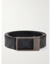 Gucci - 3.5Cm Reversible Monogrammed Coated-Canvas And Leather Belt - Lyst