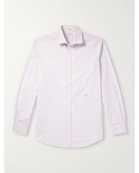 Massimo Alba - Camicia Di Popeline Di Cotone A Righe Con Collo Alla Francese - Lyst