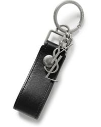 Saint Laurent - Leather And Burnished-Tone Key Fob - Lyst