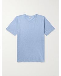 Zimmerli of Switzerland - T-Shirt aus einer "Filo di Scozia"-Baumwoll-Leinenmischung - Lyst