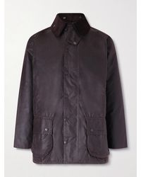 Barbour - Beaufort Corduroy-trimmed Waxed-cotton Jacket - Lyst