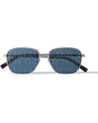 Dior - Cd Diamond S4u D-frame Silver-tone And Acetate Sunglasses - Lyst