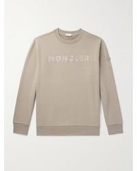 Moncler - Logo-embroidered Cotton-jersey Sweatshirt - Lyst