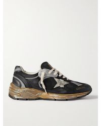 Golden Goose - Running Dad Distressed Scuba And Leather-trimmed Mesh And Suede Sneakers - Lyst