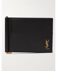 Saint Laurent - Logo-appliquéd Leather Billfold Wallet With Money Clip - Lyst
