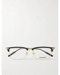 Montblanc - Snowcap Brille mit eckigem Rahmen aus Azetat mit goldfarbenen Details - Lyst