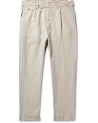 Alex Mill - Standard Slim-fit Cropped Pleated Linen Trousers - Lyst