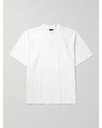 Balenciaga - Logo-print Cotton-jersey Mock-neck T-shirt - Lyst