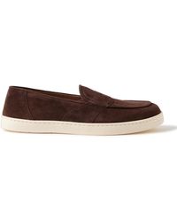 George Cleverley - Joey Suede Penny Loafers - Lyst