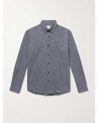 Sunspel - Button-Down Collar Cotton-Flannel Shirt - Lyst