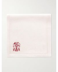 Brunello Cucinelli - Logo-Embroidered Knitted Silk Pocket Square - Lyst