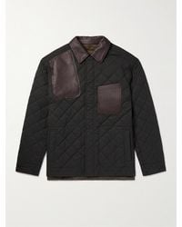 James Purdey & Sons - Leather-trimmed Quilted Virgin Wool-blend And Shell Jacket - Lyst