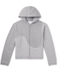 ERL - Panelled Cotton-jersey Zip-up Hoodie - Lyst