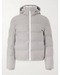 Brunello Cucinelli - Quilted Herringbone Cashmere And Silk-Blend Hooded Down Jacket - Lyst