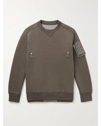 Sacai - Sweatshirt aus Jersey aus einer Baumwollmischung mit Nylon-Besatz - Lyst