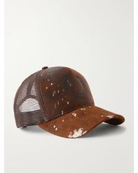 GALLERY DEPT. - Chateau Ranch Debossed Paint-Splattered Leather And Mesh Baseball Cap - Lyst