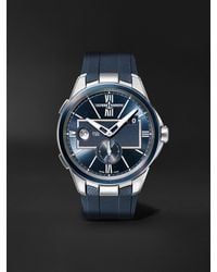 Ulysse Nardin Dual Time Automatic 42mm Stainless Steel And Rubber Watch - Blue