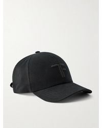 Tom Ford - Leather-trimmed Logo-embroidered Cotton-twill Baseball Cap - Lyst