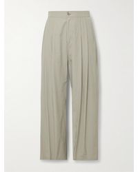 Amomento - Wide-leg Pleated Shell Trousers - Lyst