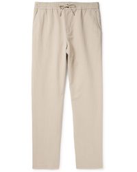 MR P. - James Straight-leg Cotton And Linen-blend Twill Drawstring Trousers - Lyst