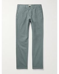Hartford - Tyron Slim-fit Straight-leg Cotton And Linen-blend Twill Trousers - Lyst