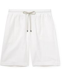Zimmerli of Switzerland - Straight-leg Linen And Cotton-blend Drawstring Shorts - Lyst