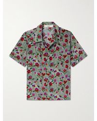 Séfr - Noam Hemd aus Satin mit Blumenprint und Reverskragen - Lyst