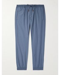 Slowear - Teknosartorial Slim-Fit Tapered Cotton-Blend Poplin Drawstring Trousers - Lyst