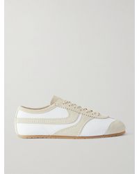 Dries Van Noten - Suede-Trimmed Leather Sneakers - Lyst