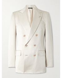 Tom Ford - Double-breasted Cotton And Silk-blend Satin Tuxedo Jacket - Lyst
