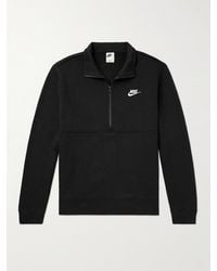Nike - Maglia con rovescio spazzolato e zip a metà lunghezza sportswear club - Lyst