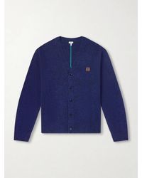 Loewe - Logo-Embroidered Wool-Blend Cardigan - Lyst