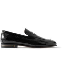 Tom Ford - Gigi Crackled Patent-leather Penny Loafers - Lyst