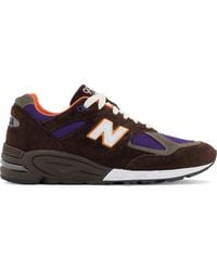 New Balance - 990 Leather-trimmed Suede And Mesh Sneakers - Lyst