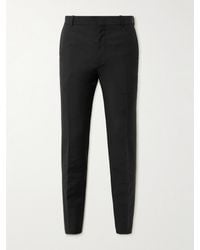 McQueen - Slim-Fit Pleated Wool And Mohair-Blend Suit Trousers - Lyst